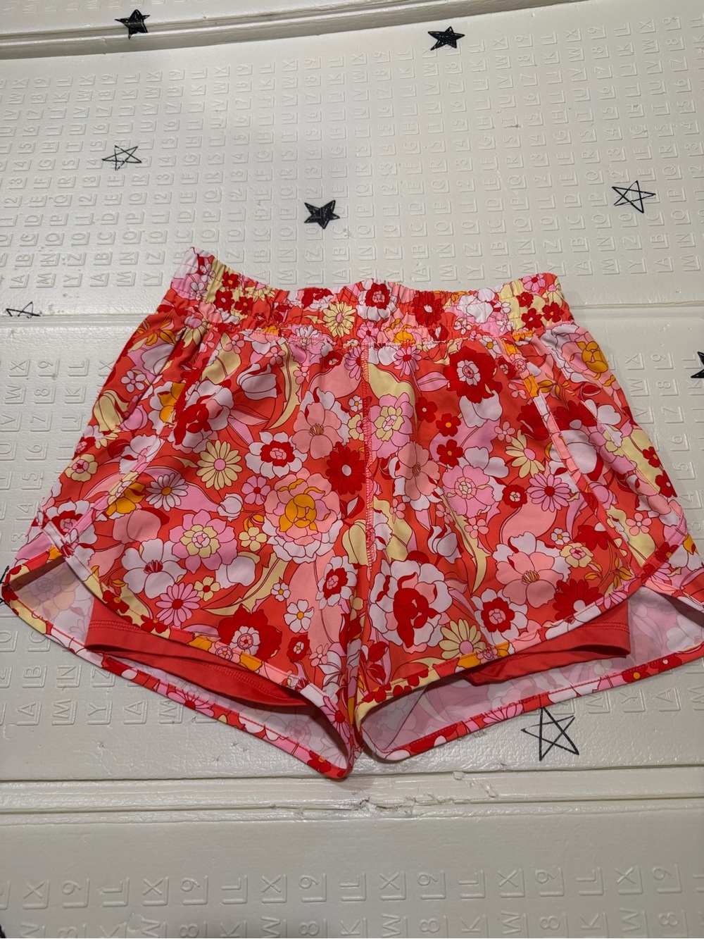 Avia Pink and Red Floral Athletic Shorts